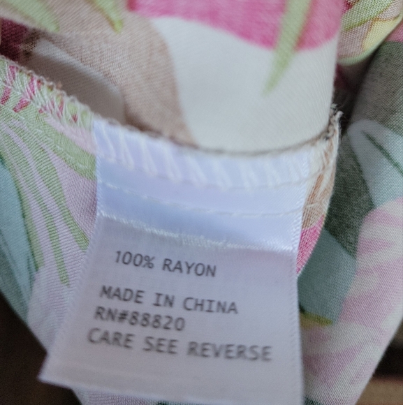 NWOT RACHEL Rachel Roy 2X Flutter Cap Sleeve Tropical Floral Tunic Pink Green - Picture 11 of 12
